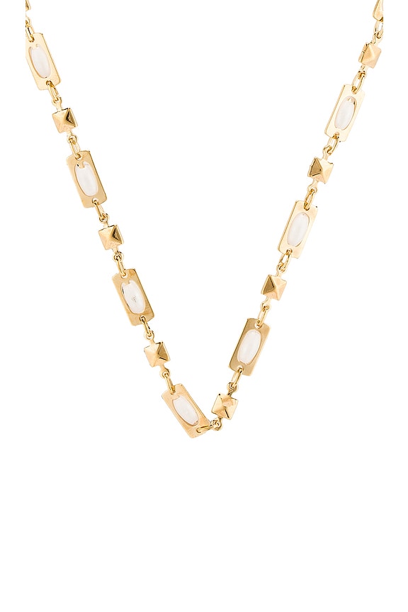 view 2 of 2 Rectangle Chain in Gold & Pearl