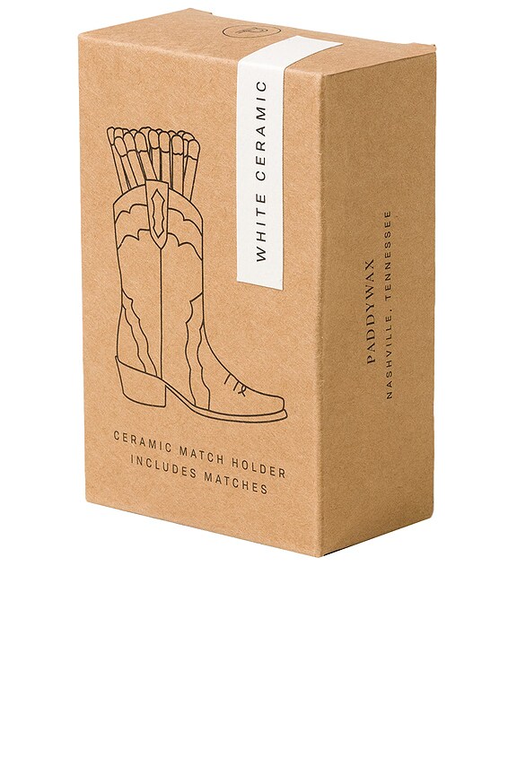 view 2 of 3 PORTE ALLUMETTES COWBOY BOOT MATCH HOLDER in White