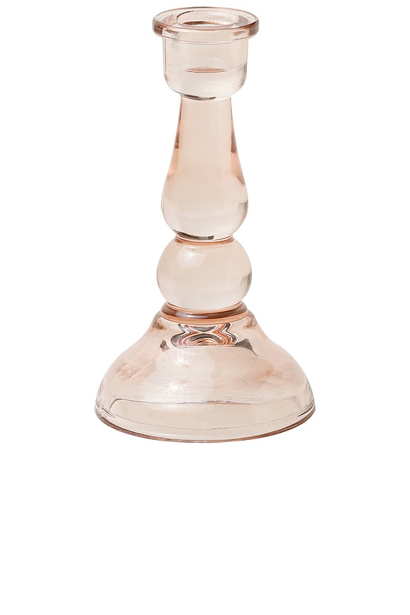 view 1 of 2 SOPORTE PARA VELAS TALL GLASS TAPER CANDLE HOLDER in Pink