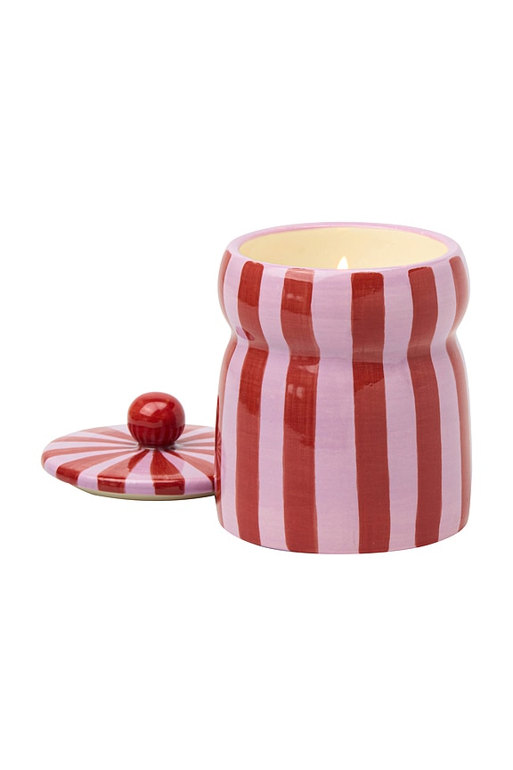 view 2 of 3 Christmas Cabana Candle in Pink Peppermint