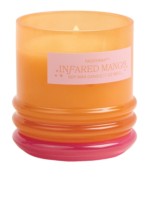 view 2 of 5 Stack Glass Candle in Infrared Mango