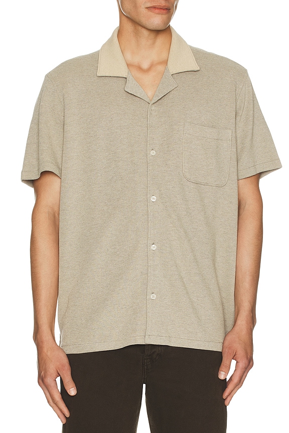 view 3 of 3 CAMISA MANGA CORTA OLIVER in Heathered Oatmeal