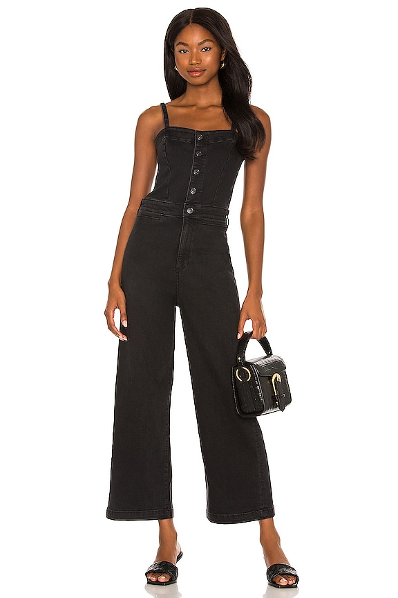 PAIGE Women's Anessa Ankle Culotte Jumpsuit | Denim One-Piece With Adjustable Straps