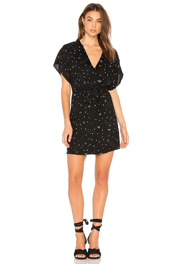 view 1 of 3 Cherelle Dress in Black & Sandyshell Constellation