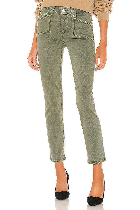 PAIGE Cindy with Set in Pockets in Vintage Emerald Moss | REVOLVE