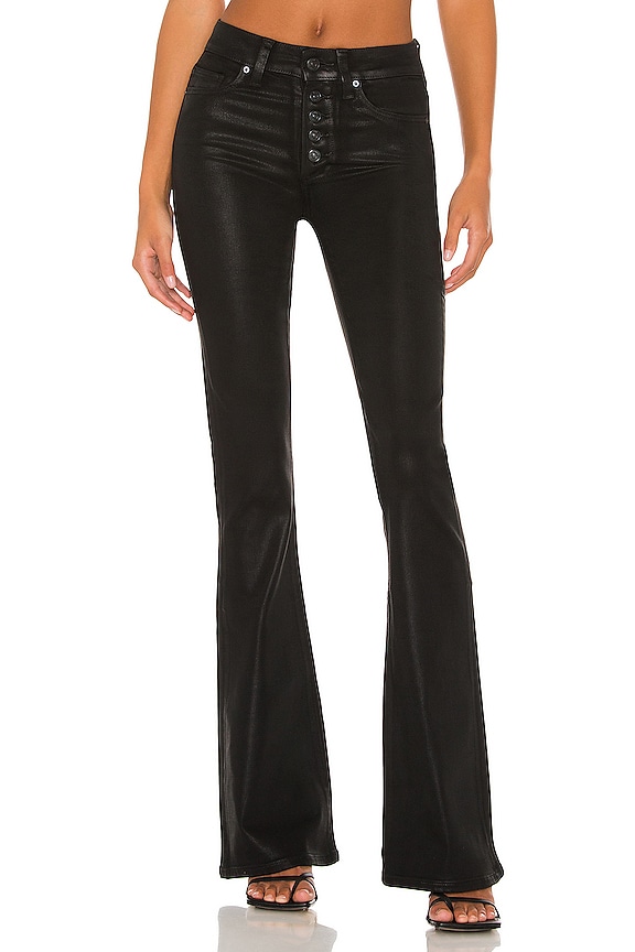 PAIGE High Rise Lou Lou With Exposed Buttonfly in Black Fog Luxe ...