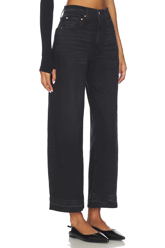 view 2 of 6 Arellia Ankle Barrel Leg Jeans in Black Void