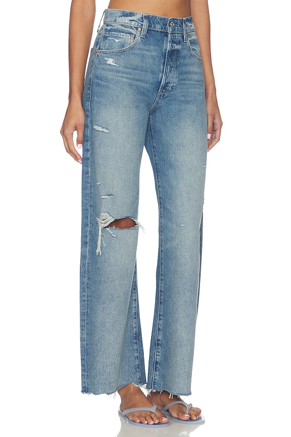 view 2 of 6 Arellia Skimmer Covered Button Fly Jeans in Terazzo Destructed