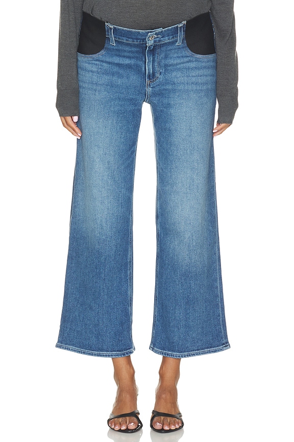 view 2 of 6 Anessa Maternity Wide Leg Jean in Monaco Mist