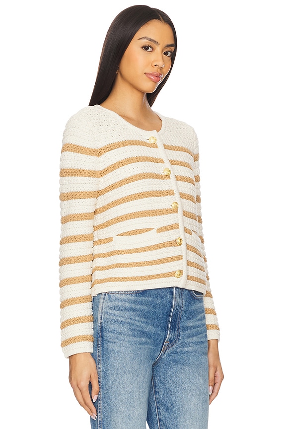 view 2 of 4 Oberon Cardigan in Ivory & Biscotti