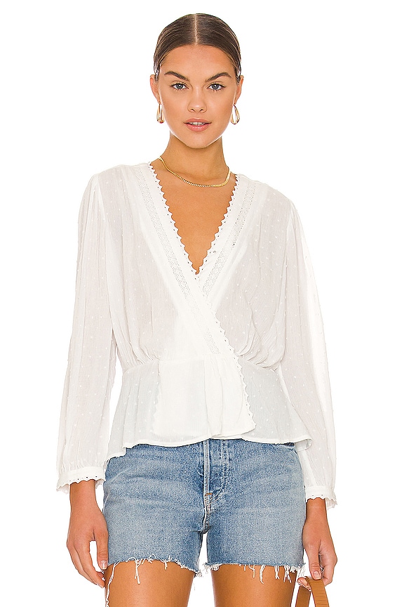 PAIGE Nikola Blouse in White | REVOLVE