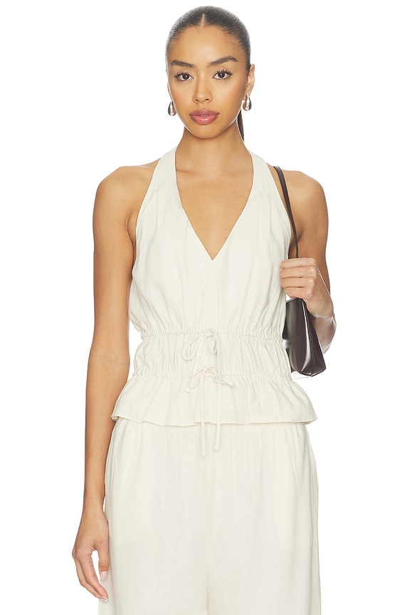view 1 of 4 Alysha Linen Top in Parchment