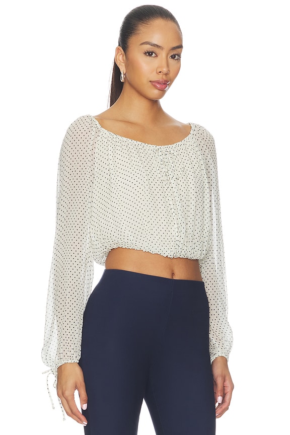view 2 of 5 Capricorn Blouse in Bone & Pacific Blue