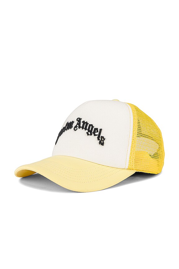 view 2 of 4 Curved Logo Trucker Hat in Yellow & Black
