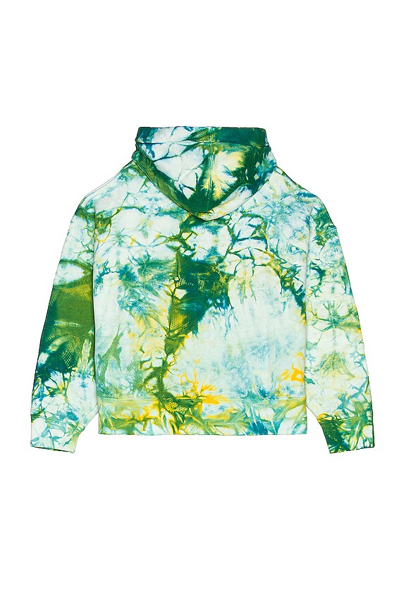 view 2 of 3 Tie Dye Burning Head Hoodie in Forest Green