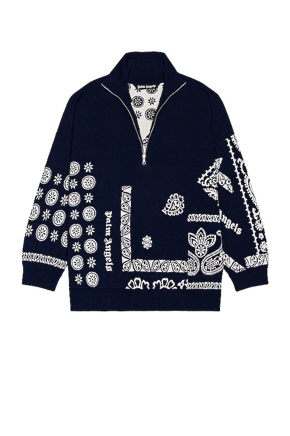 view 3 of 4 Bandana Zipped Pullover in Blue