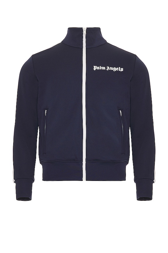 Palm Angels Classic Track Jacket in Navy Blue & White | REVOLVE
