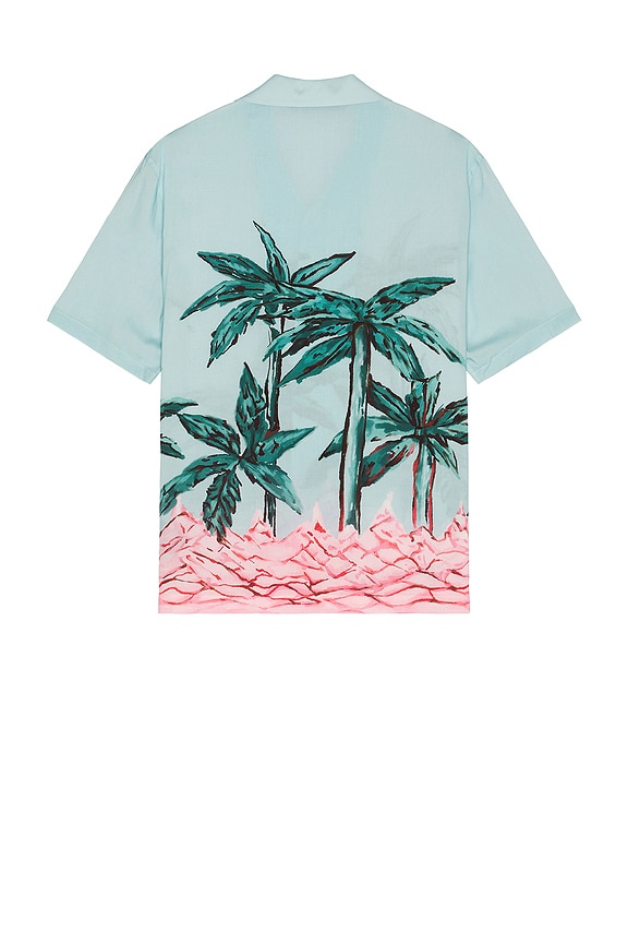 view 2 of 3 Palms Row Bowling Shirt in Light Blue & Green