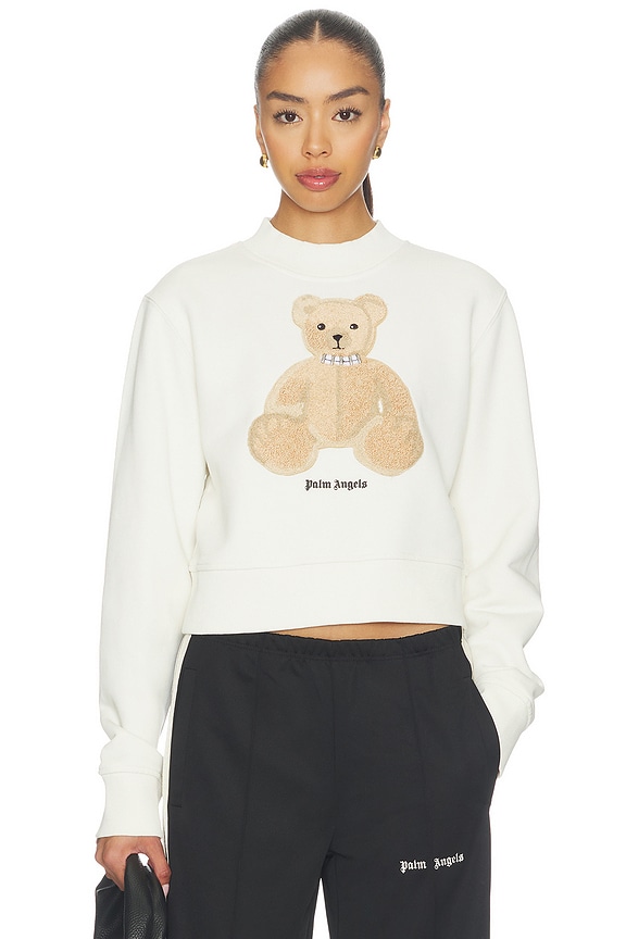 view 1 of 4 SWEAT BEAR FITTED CREW in Off White & Brown