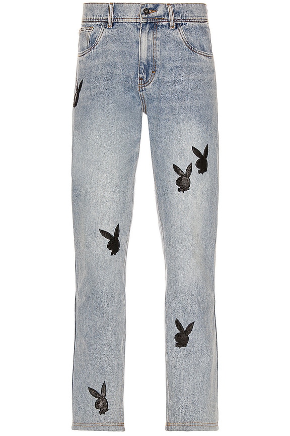 view 2 of 3 x Playboy Bunny Applique Denim in Washed