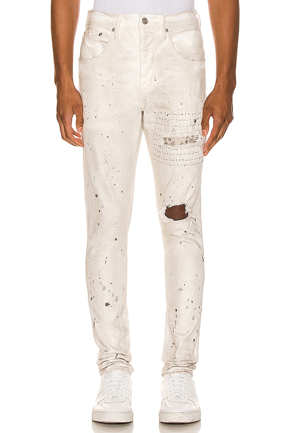 view 1 of 3 Bandana Patch Pocket Jeans in White