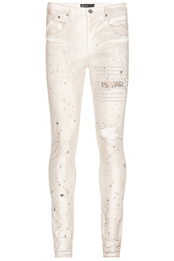 view 2 of 3 Bandana Patch Pocket Jeans in White