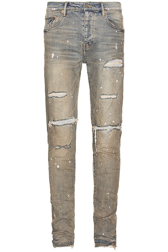 view 2 of 3 Lt Indigo Paint Grey Coated Jean in Paint Grey