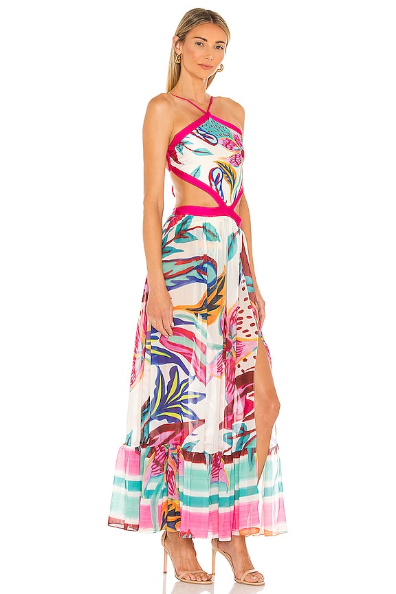 view 2 of 3 Flora Halter Neck Beach Dress in White