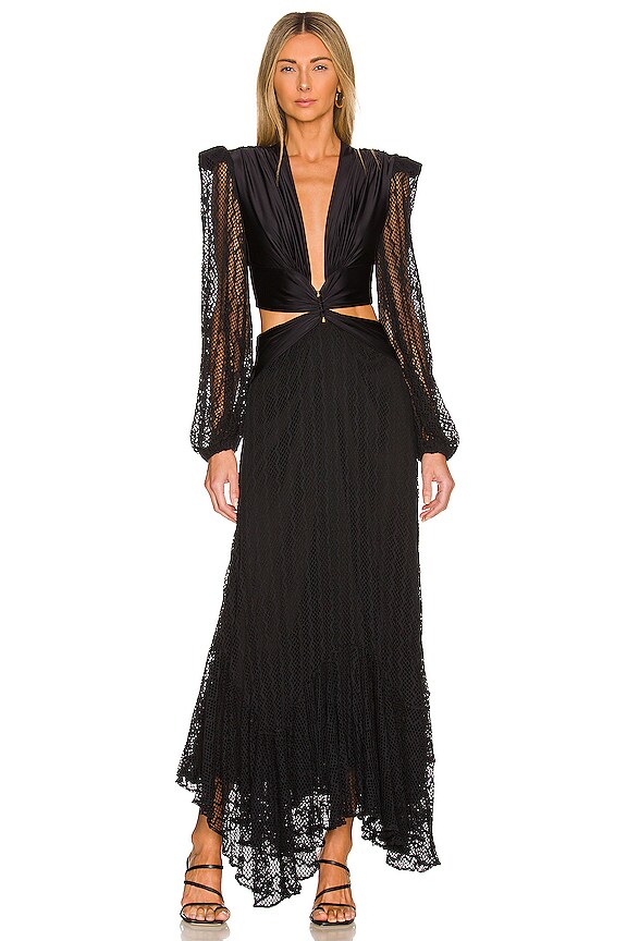 view 2 of 4 ROBE PLUNGE NETTED in Black