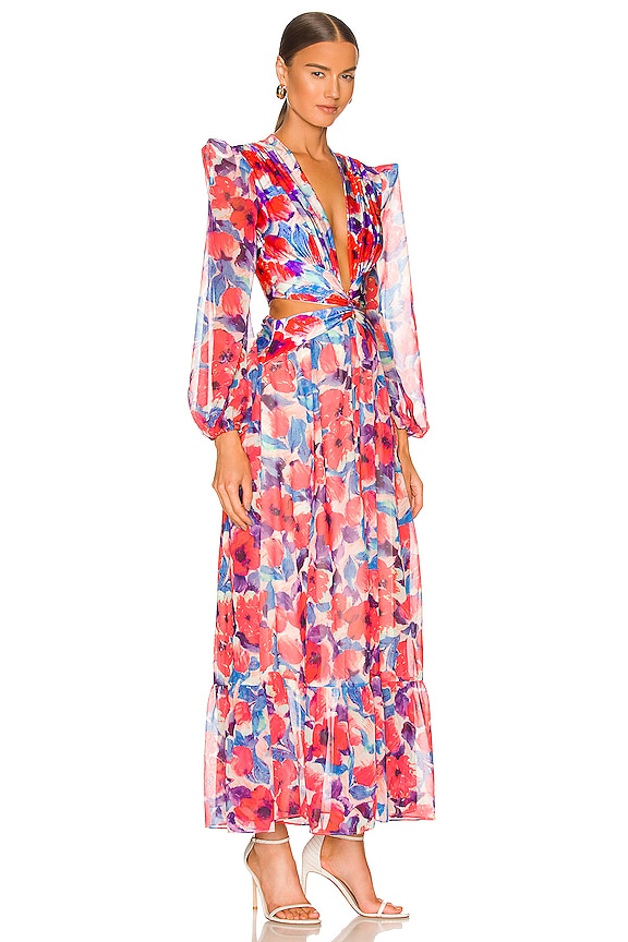 view 2 of 3 Violet Plunge Cutout Dress in Cherry