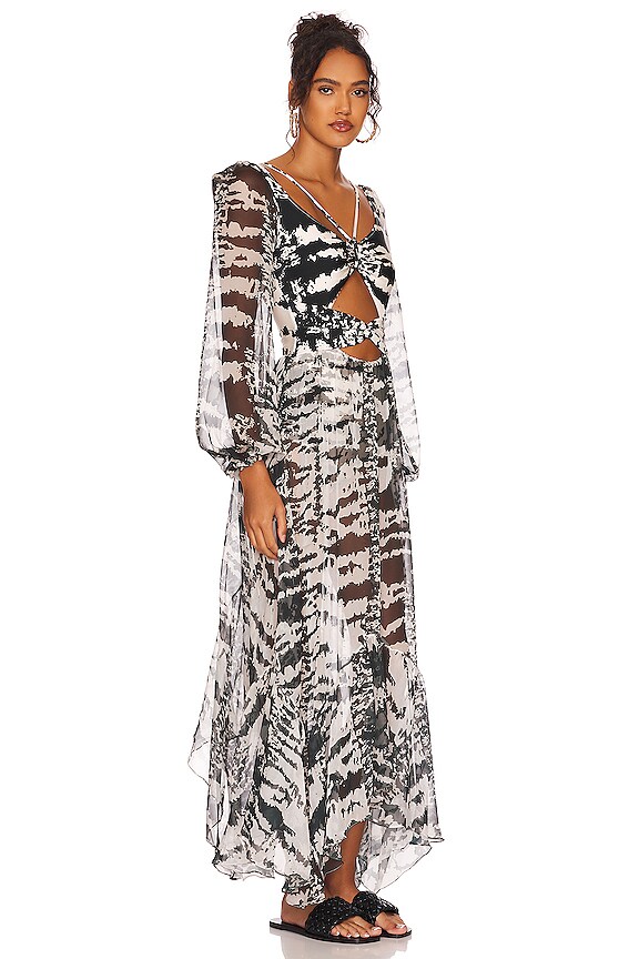 view 2 of 3 x Alessandra Ambrosio Printed Cutout Dress in Black & White