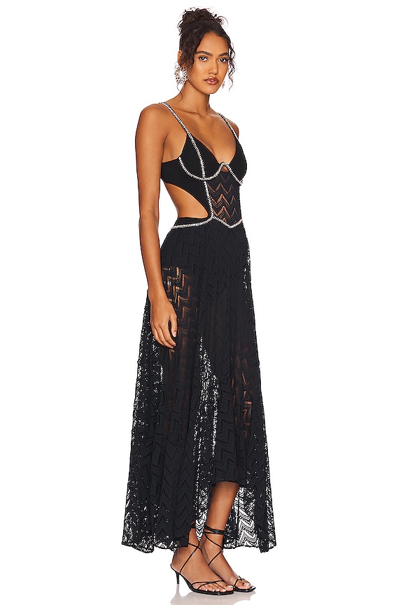 view 2 of 4 MAXIVESTIDO HAND BEADED BUSTIER in Black