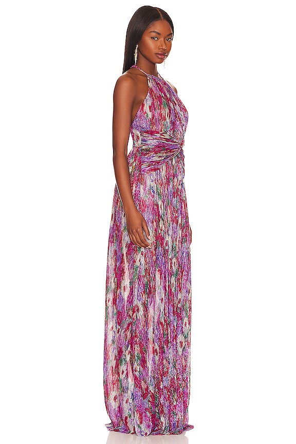 view 2 of 4 Halter Neck Maxi Dress in Pink Multi