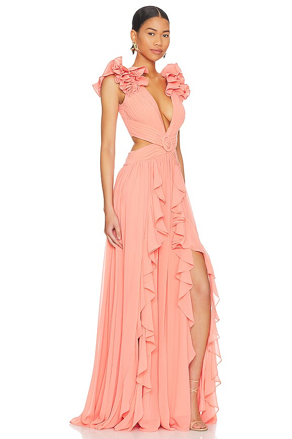 view 2 of 4 МАКСИ ПЛАТЬЕ FLUTTER SLEEVE in Apricot