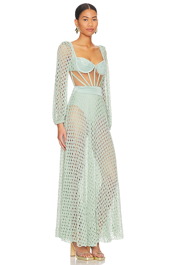 view 2 of 3 ROBE BUSTIER MONSTERA in Island Blue