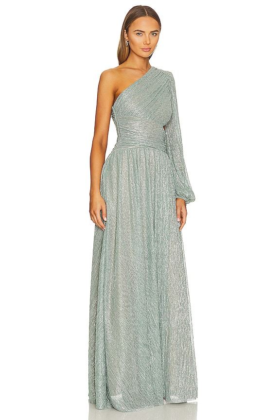 view 2 of 4 원 숄더 맥시 드레스 in Sea Green