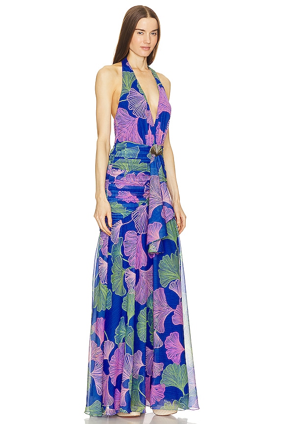 view 2 of 3 MAXIVESTIDO OCEAN LEAF in Blue