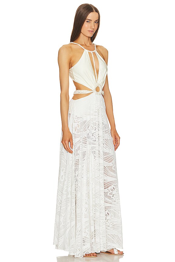 view 2 of 4 VESTIDO DE PLAYA CON CUENTAS in White