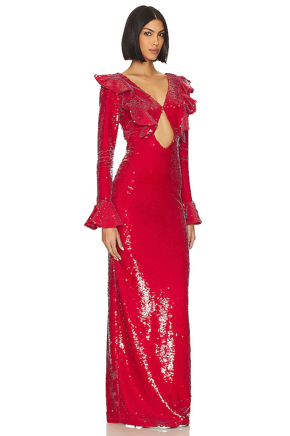 view 2 of 4 Sequin Cutout Maxi Dress in Poppy