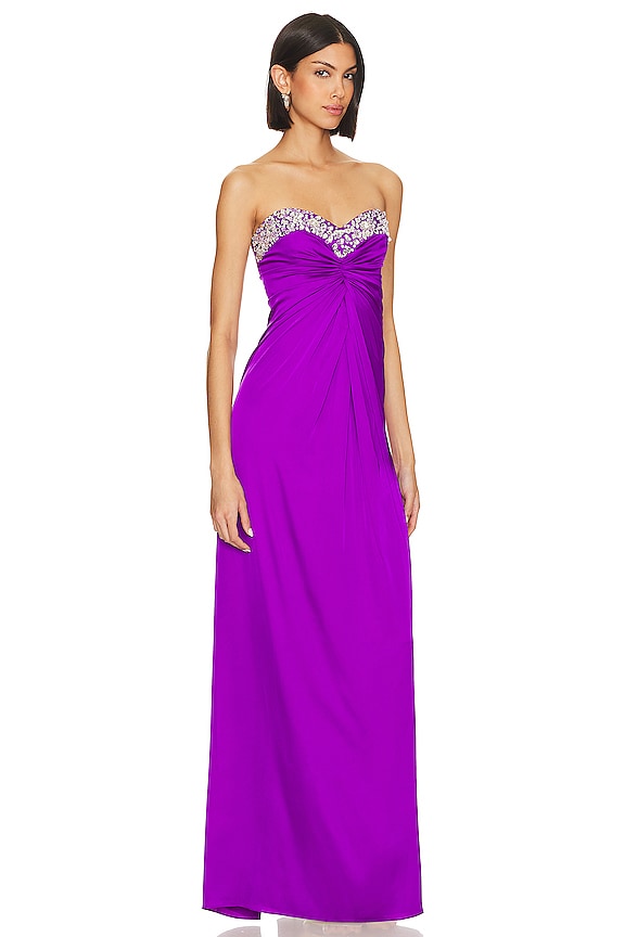 view 2 of 4 ROBE DE SOIRÉE BUSTIER AVEC PERLES DAYDREAMER in Purple