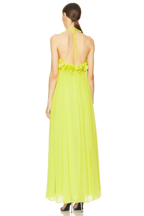 Cascading Embroidered Flower Gown