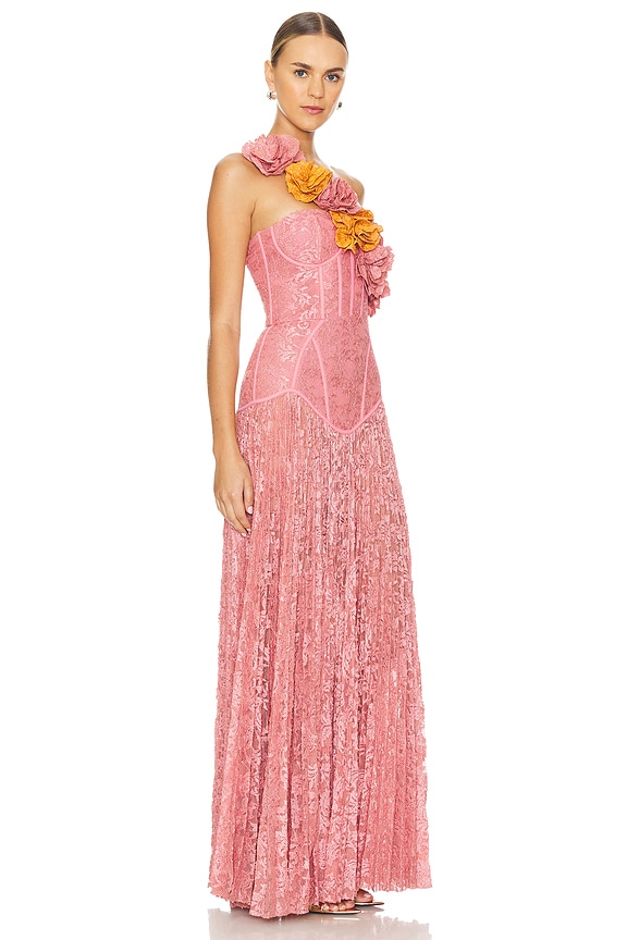 view 2 of 4 HAND EMBROIDERED ガウン in Rose