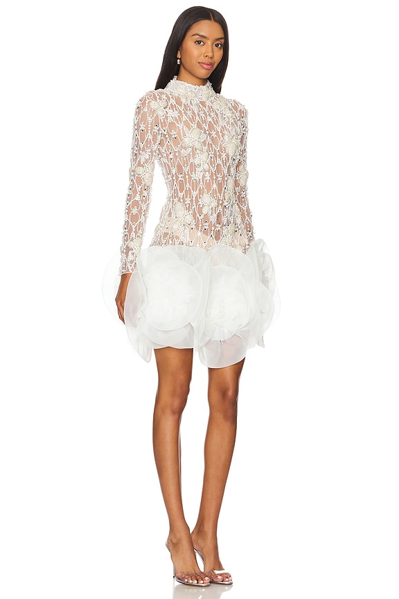 view 2 of 4 Hand Beaded Mini Dress in White