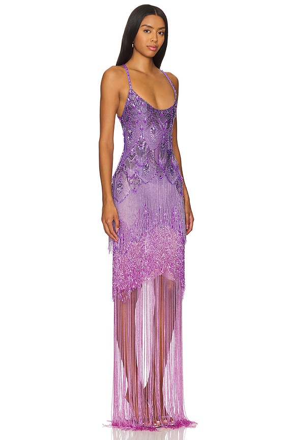 view 2 of 4 Hand Beaded Gown in Bright Lilac