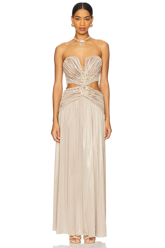 view 2 of 5 Dune Corset Long Dress in Beige