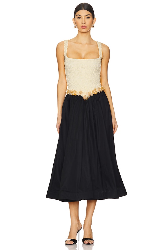 view 1 of 4 ПЛАТЬЕ МИДИ PAPILLON in Beige & Black