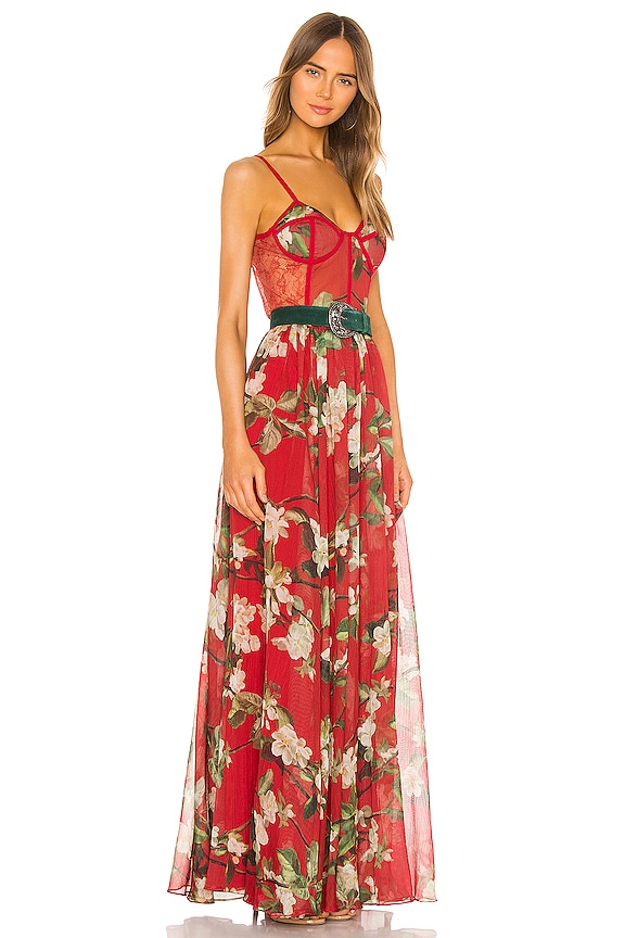 view 2 of 3 MAXIVESTIDO FLORAL in Cherry
