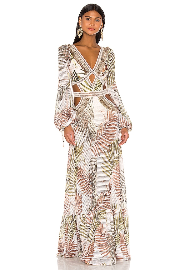 PatBO Palmeira Long Sleeve Crochet Beach Dress in Ivory | REVOLVE