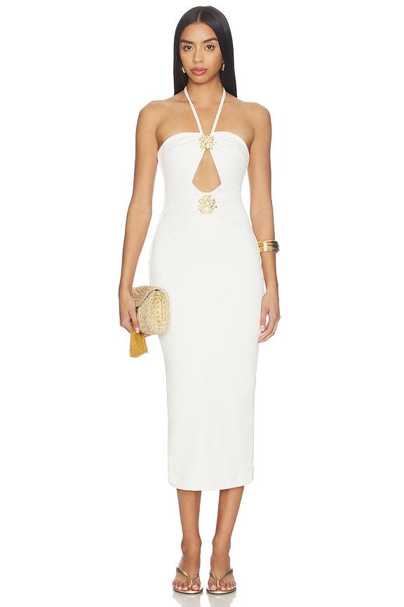 view 1 of 4 Luna Knit Midi Dress in Off White