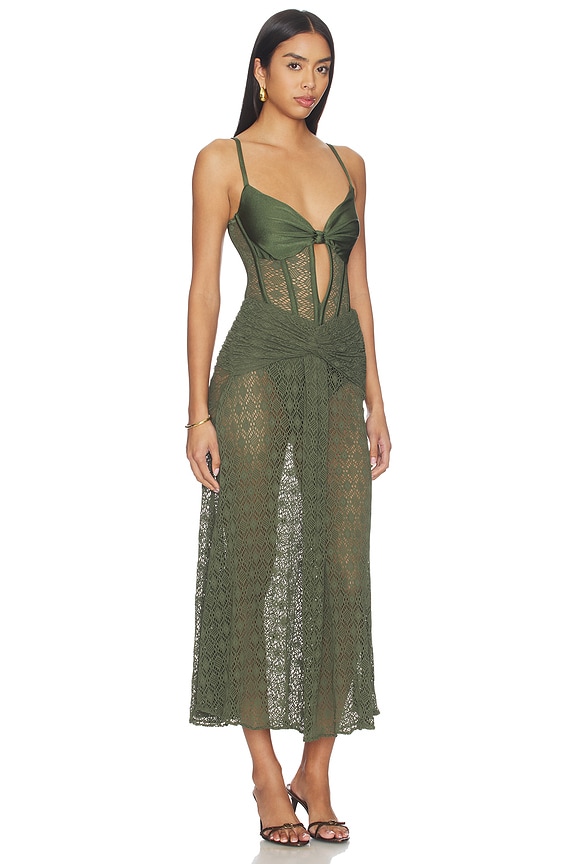 view 2 of 3 Sirena Mesh Maxi Dress in Green